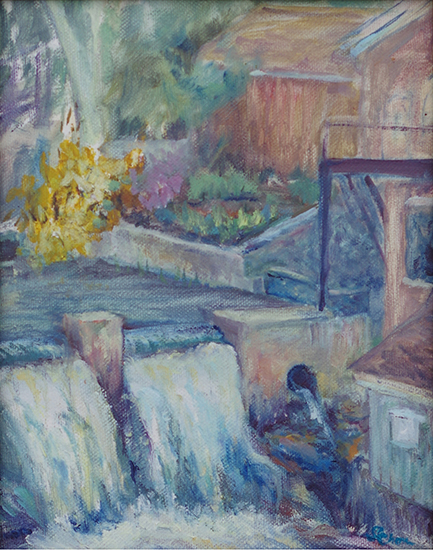 Falls at the Brush Mill (Oil painting)